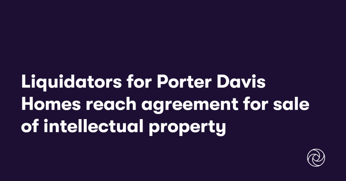 Liquidators for Porter Davis Homes reach agreement for sale of intellectual property