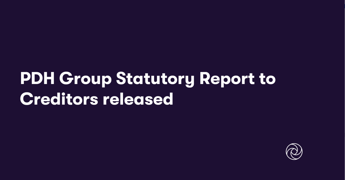 PDH Group Statutory Report to Creditors released